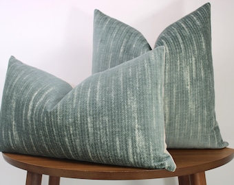 Textured Velvet Cut Pillow Cover → Sage Green | Modern Living Room | Textured Green Decor | LUMBAR SIZES AVAILABLE
