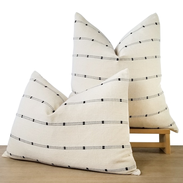 Black Cream Pillows Etsy