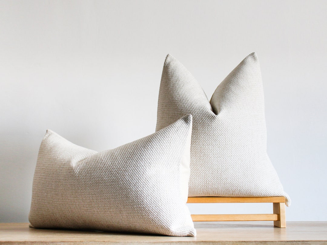 Minimalist Cream Decor Textured Cream Pillow Cover White Boho Decor
