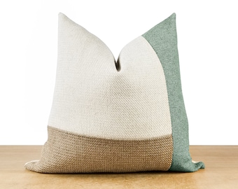 Green and beige throw pillows 2025