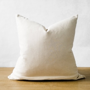 White & Beige Linen Pillow Cover Minimalist Linen Throw Pillow Striped Farmhouse Accent White Coastal Décor Inserts Available image 3