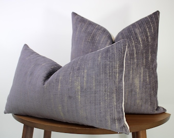 Textured Velvet Cut Pillow Cover → Dusty Lavender | Modern Living Room | Textured Purple Decor | LUMBAR SIZES AVAILABLE