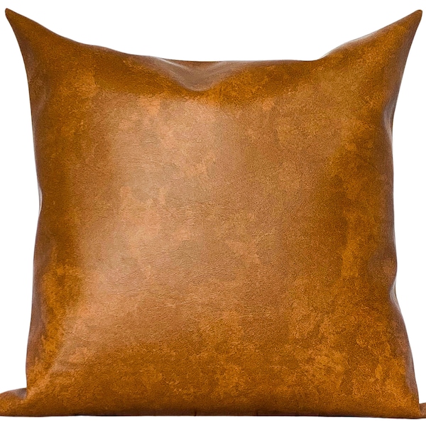 Faux Leather Pillow Etsy