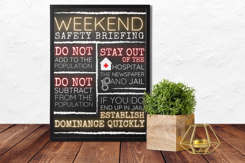 Weekend Safety Briefing Digital Download Poster Tiktok | Etsy