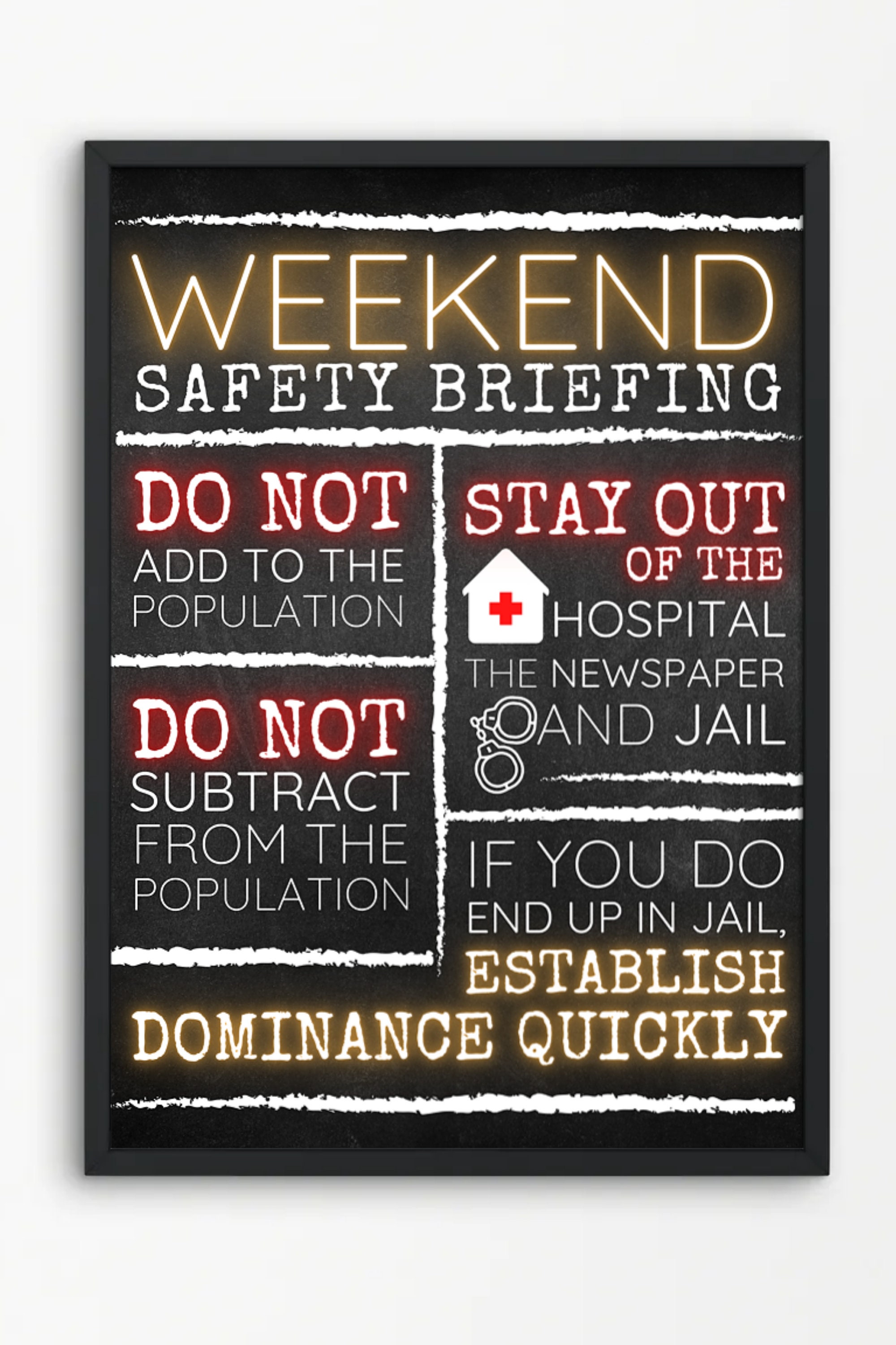 Weekend Safety Briefing digital download poster tiktok | Etsy