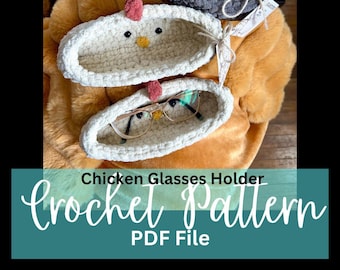 Crochet Chicken Glasses Holder Pattern: Beginner-Friendly Farm Animal Design (PDF Pattern)
