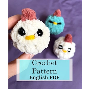 Tiny Chicken Crochet Pattern for markets, miniature chicken stuffed animal pattern, small chicken, little chicken, chicken plush amigurumi