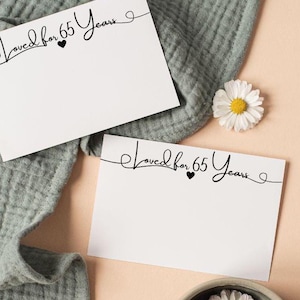 Cartes de voeux imprimables pour le 65e anniversaire de naissance, 65 ans, aimé depuis 65 ans, cartes commémoratives d'anniversaire de 65 ans, anniversaire de 65 ans