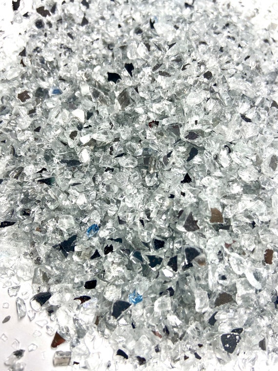 Silver Broken Mirror Pieces for Art, Crushed Glass Mirror, Glass Chips,  Glass Scraps, Glass for Mosiacs, Glass Art Supplies, Resin Art 