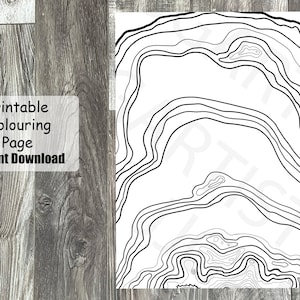 geode crystal coloring page for adults, mindful coloring page for teens, healing crystal gift for artist, coloring sheet for kids, printable image 1