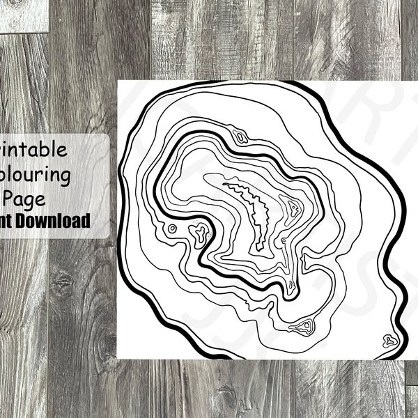 Agate slice geode colouring pages for adults, mindfulness gift for anxiety, zen printable colouring sheets, crystal lover gift for best