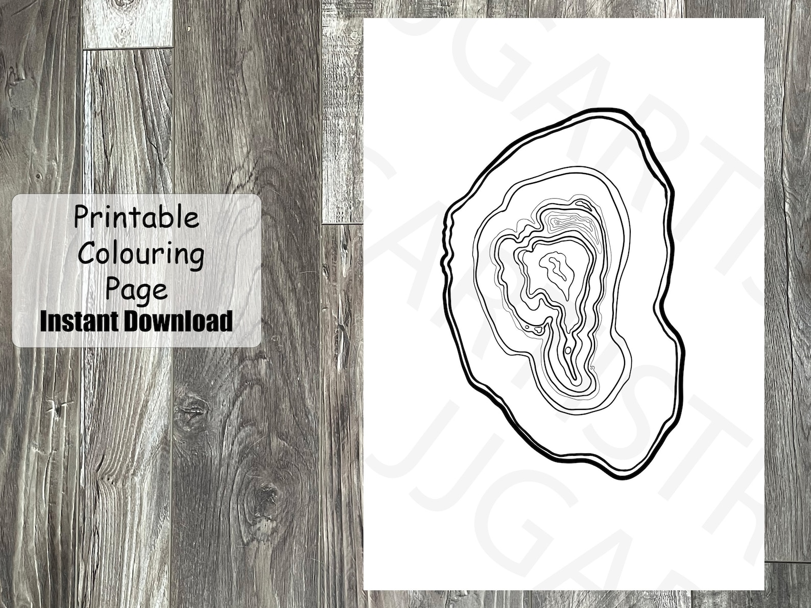 Geode Crystal Coloring Page: Printable Agate Art (digital Download) - Etsy