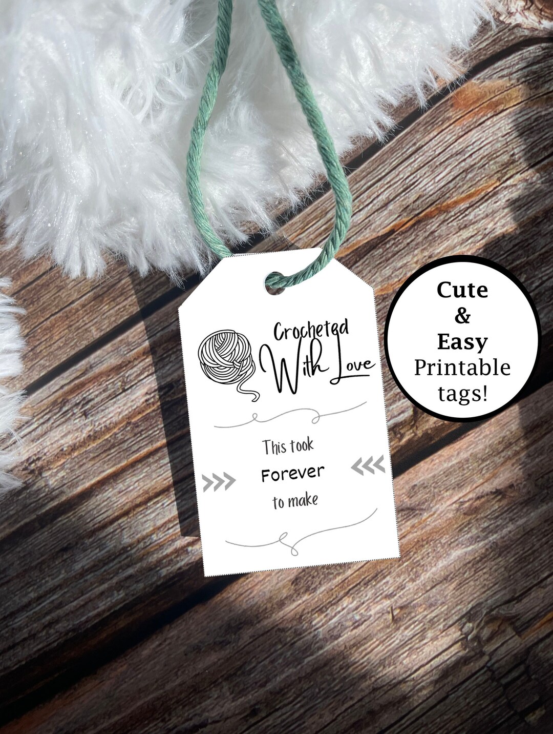 Printable Crocheted With Love Tags This Took Forever to Crochet Tag