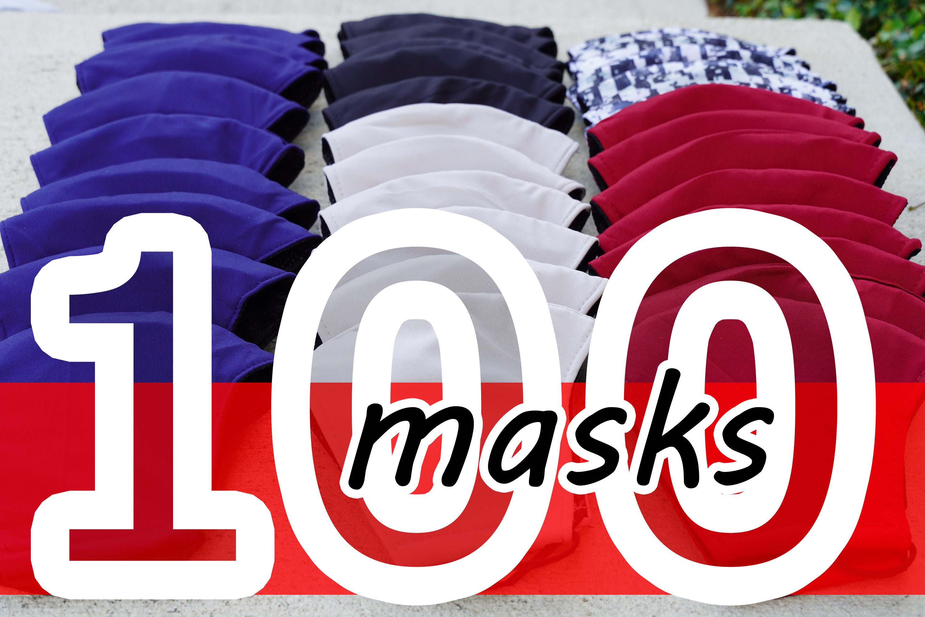 Wholesale Mask Pack 100 pcs or 50pcs - Fabric Face Mask - Reusable Fa…