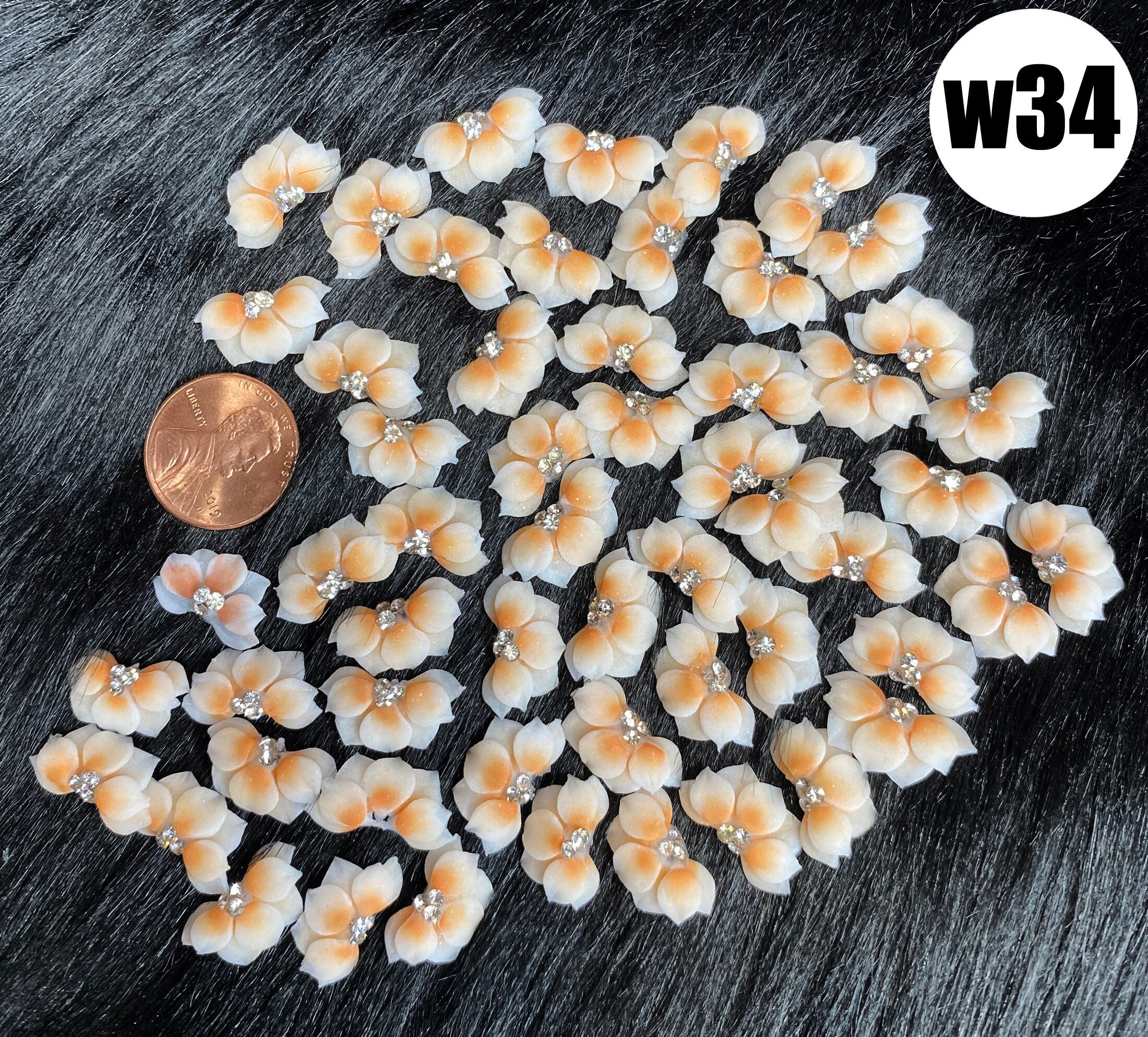 Whole sale 10 pcs Acrylic nail flower - 3D nail art - nail charms - n…