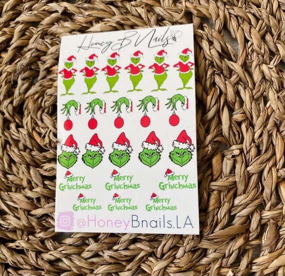 The Grinch Nail Decals nails nail decals nail art nail Etsy