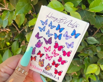 Butterfly nail decals | nails | nail decals | stick on nails | press on nails | nail supplies