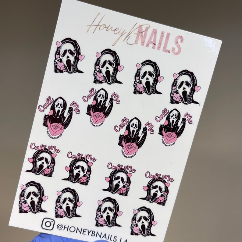 Call me Ghost Face Nail Decals | Halloween nail decals | nail art | Halloween nails | nail supplies | nail stickers 