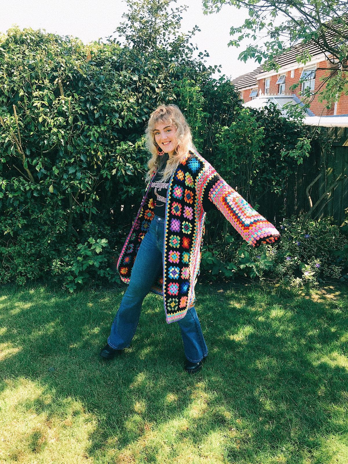 Crochet Jacket, Granny Square Cardigan, Bohemian Jacket