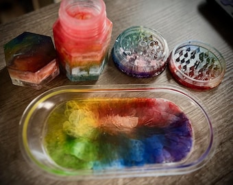 Resin Cast Stash Set - Rainbow