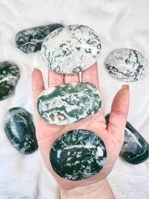Gorgeous AA Moss Agate Palm Stone! /Palmstone / Palm / Crystal Palm Stones / Crystal Palms / Agate Palm Stone /