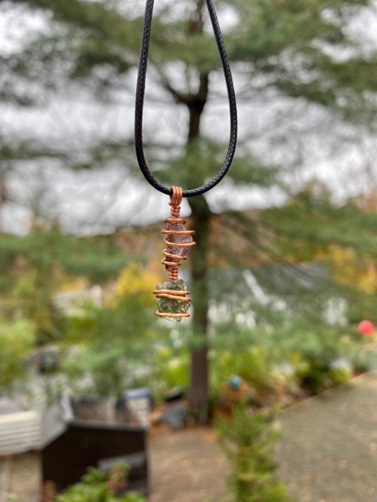 Moldavite Necklace with Auralite 23 (Tektite) high vibrational Piece …