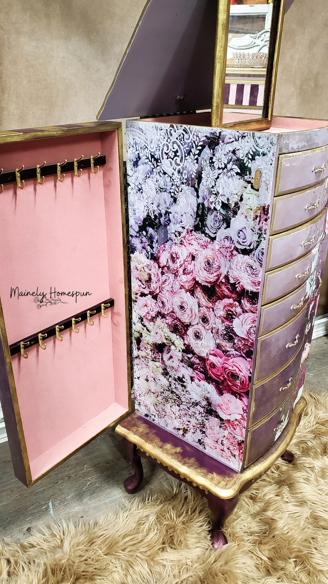 Plum Crazy Jewelry Armoire Jewelry Box Storage Etsy