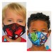 Kids & Adult/ Girls Boys Face Mask: Spiderman and Marvel/DC Superhero Multi Layer Cloth Washable with Filter Pocket. Made in USA 