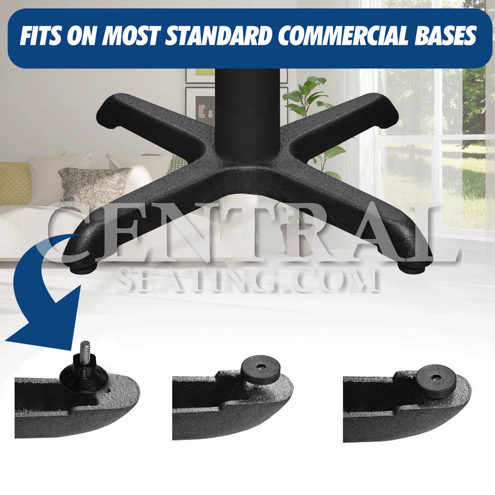 Table Base Feet Leveler for Kitchen/restaurant Dining 48pcs 1h Black