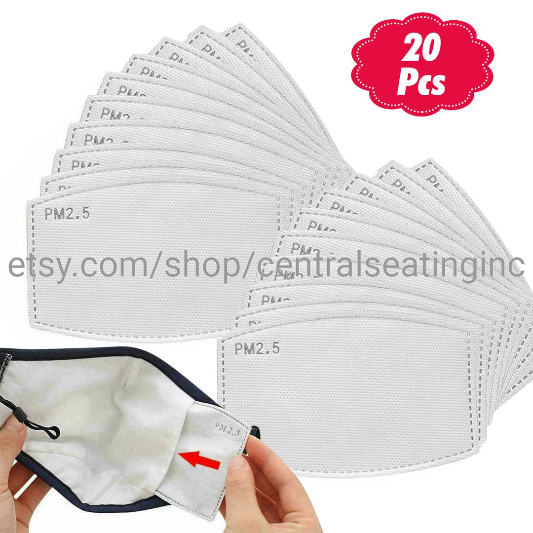 Replacement Filter for Face Mask 20 Disposable 5 LAYER PM2.5 Activated
