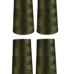 Sewing Thread 24,000 Yards Spool Jean and Top Stitch, Polyester Heavy Weight Tex 80, Color OLIVE Drab Green Color DYI Upholstery A&E USA