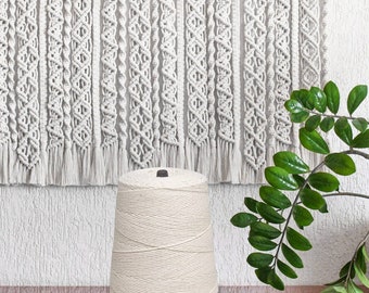 Cotton String Farm Cooking Twine Cone 2,520 Feet 840 Yard 16 Ply 2lb White Butchers Choice for Cooking Rope, Kitchen, Craft, Gardening
