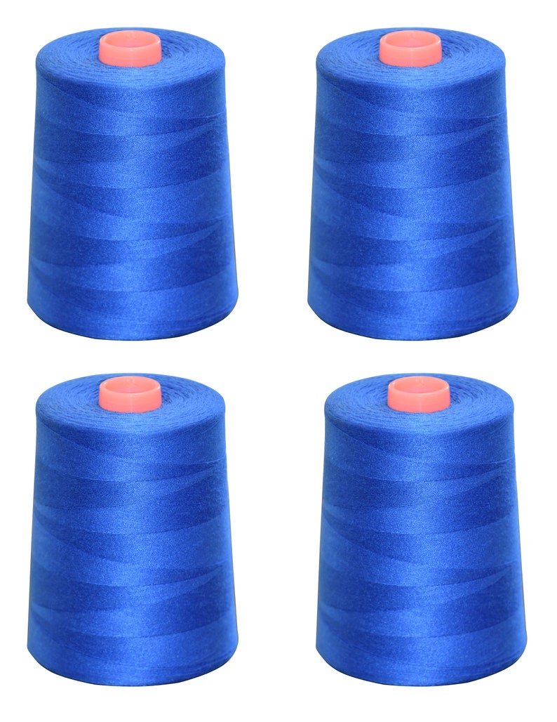 24,000 Yards ROYAL BLUE TEX 60 Sewing Machine Thread 4 Spools Cones Lot ...