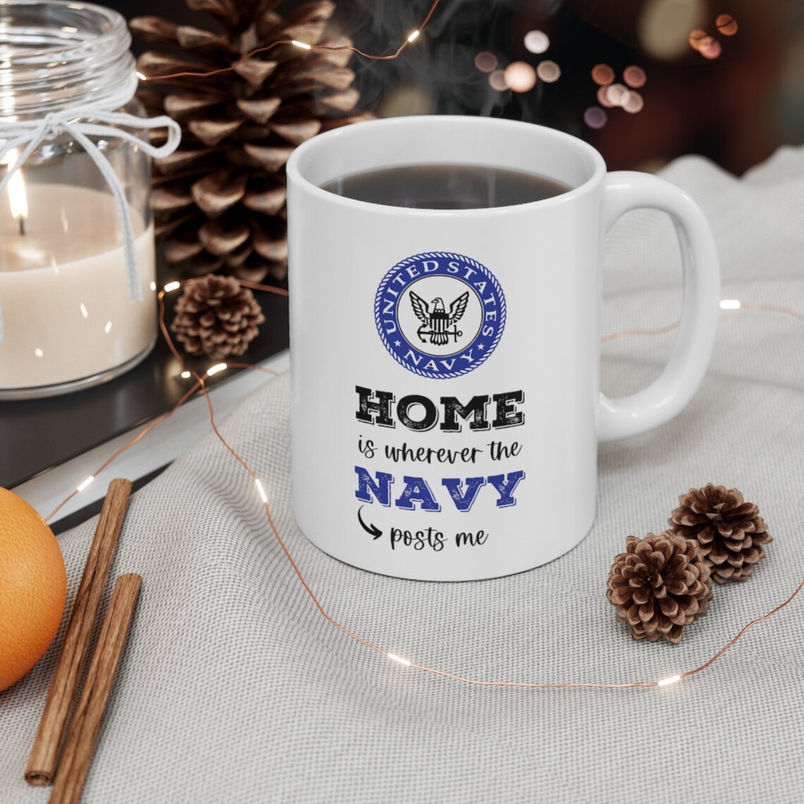 US Navy Coffee Mug Home is Wherever the Navy Posts Me Navy Etsy