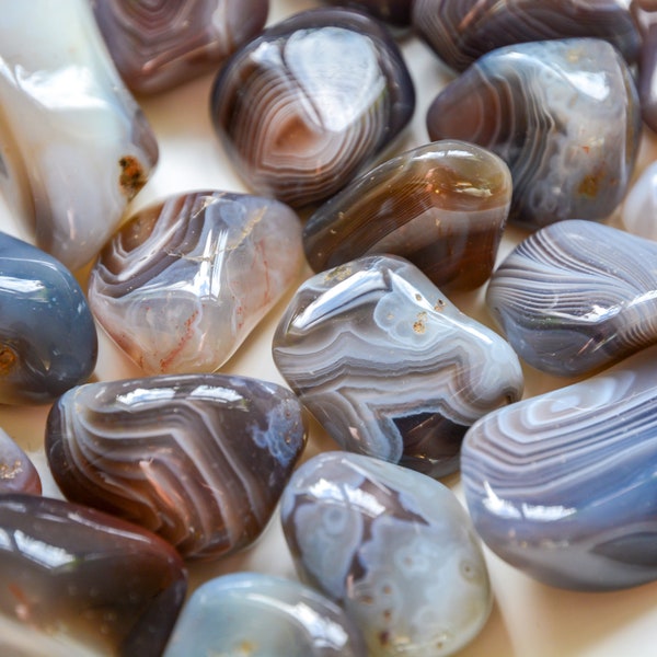 Botswana Agate Tumble Stones, High Quality Ethical Crystals