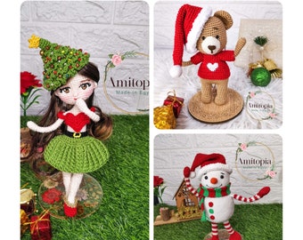 xmas amigurumi collection pattern/ Christmas amigurumi toys patterns