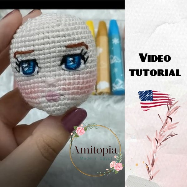 Embroidery eyes for amigurumi doll tutorial / Embroidery videos / Embroidery face of amigurumi doll / Amigurumi lips/ Amitopia pattern