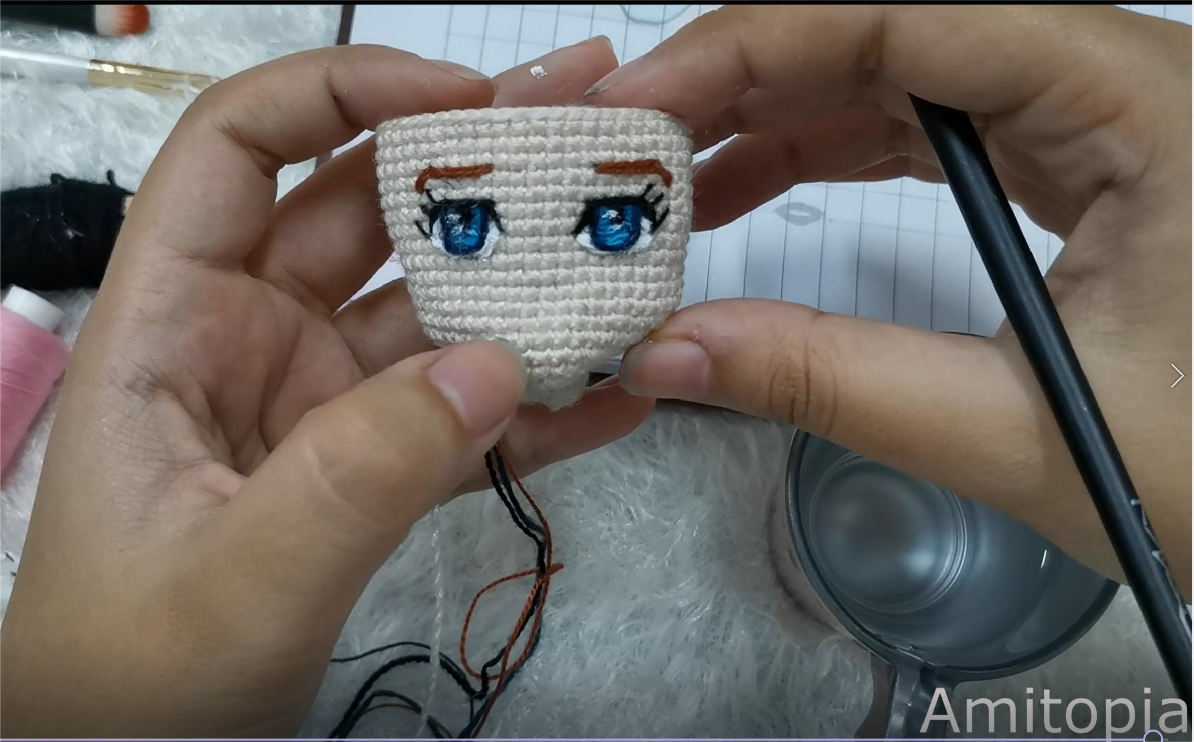 Embroidery Eyes for Amigurumi Doll Tutorial / Embroidery Etsy Australia