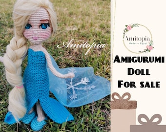 Snow queen amigurumi crochet doll/ princess amigurumi doll/amitopia doll