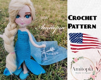 Snow queen amigurumi pattern/Amigurumi crochet pattern/ princess amigurumi pattern/ PDF pattern/ice queen pattern/ Amitopia .