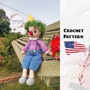 Molly clown amigurumi crochet doll pattern/ pdf english pattern/ crochet pattern/ tutorial of doll clown