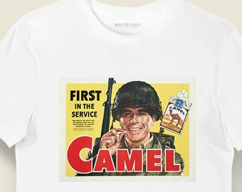 Two Camel Quilting Flag Shirt Tee Shirt Mens Shirt