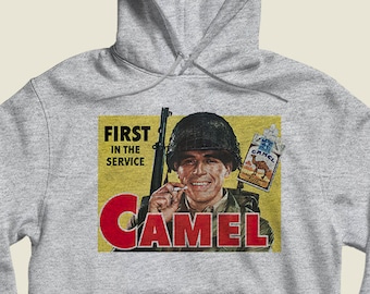 Camel Vintage Hoodie  Ciagaretes WWII Sweatshirt Unisex Women&#39;s Men&#39;s