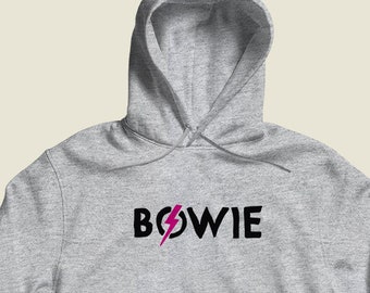 David Bowie Hoodies iggy Stardust Hand Drawn Sweatshirts  Cute Flash Logo Pink Unisex Women&#39;s Men&#39;s