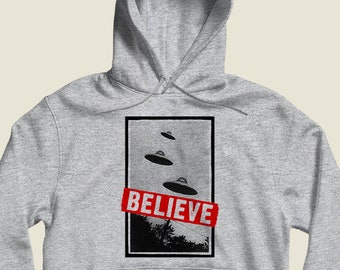 Believe UFO Hoodies Sweatshirts Unisex Damen Herren