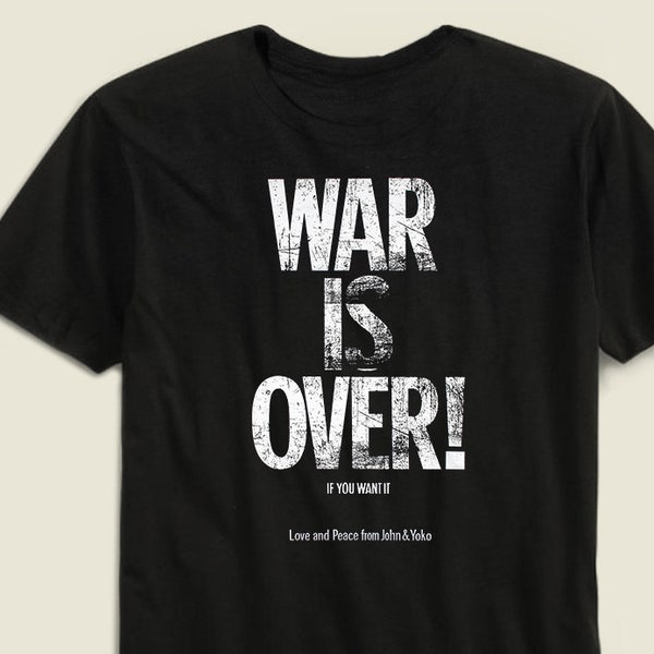 WAR IS OVER T Shirt John Lennon & Yoko Ono Tee Unisex Damen Herren TShirt