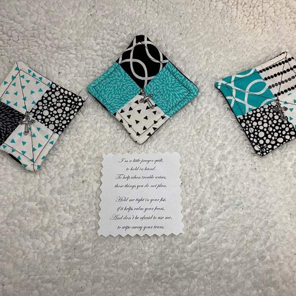 Pocket Prayer Quilt with Cross and Message