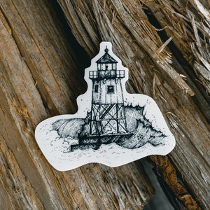 Transparent Grand Marais Lighthouse Sticker | Hand Drawn Lighthouse Sticker | Transparent Decal | Laptop Sticker | Minnesota Sticker