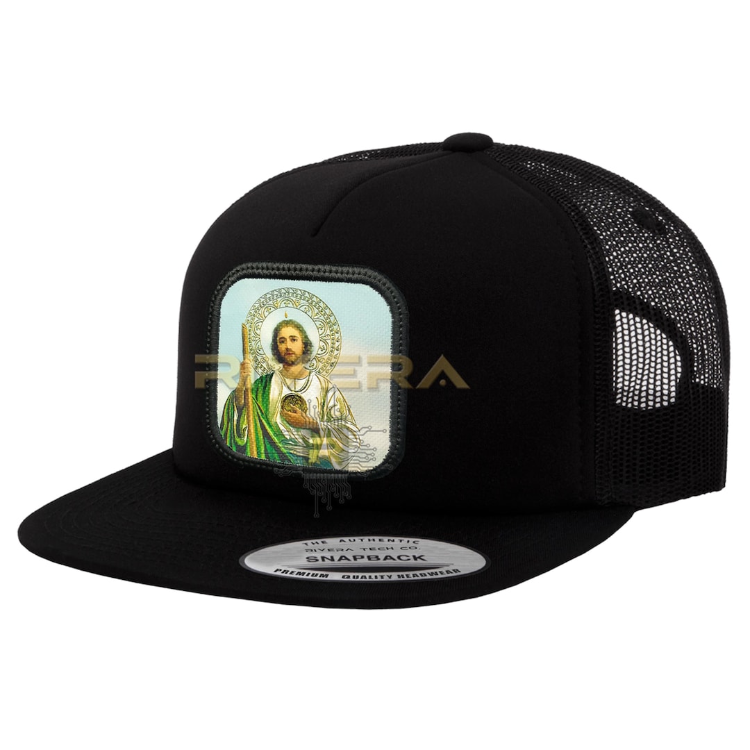 San Judas Tadeo Hat Black St Jude Embroidered Snapback Trucker Hat