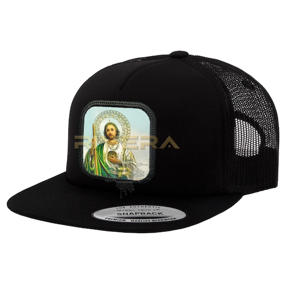 San Judas Tadeo Hat Black St Jude Embroidered Snapback Trucker Hat